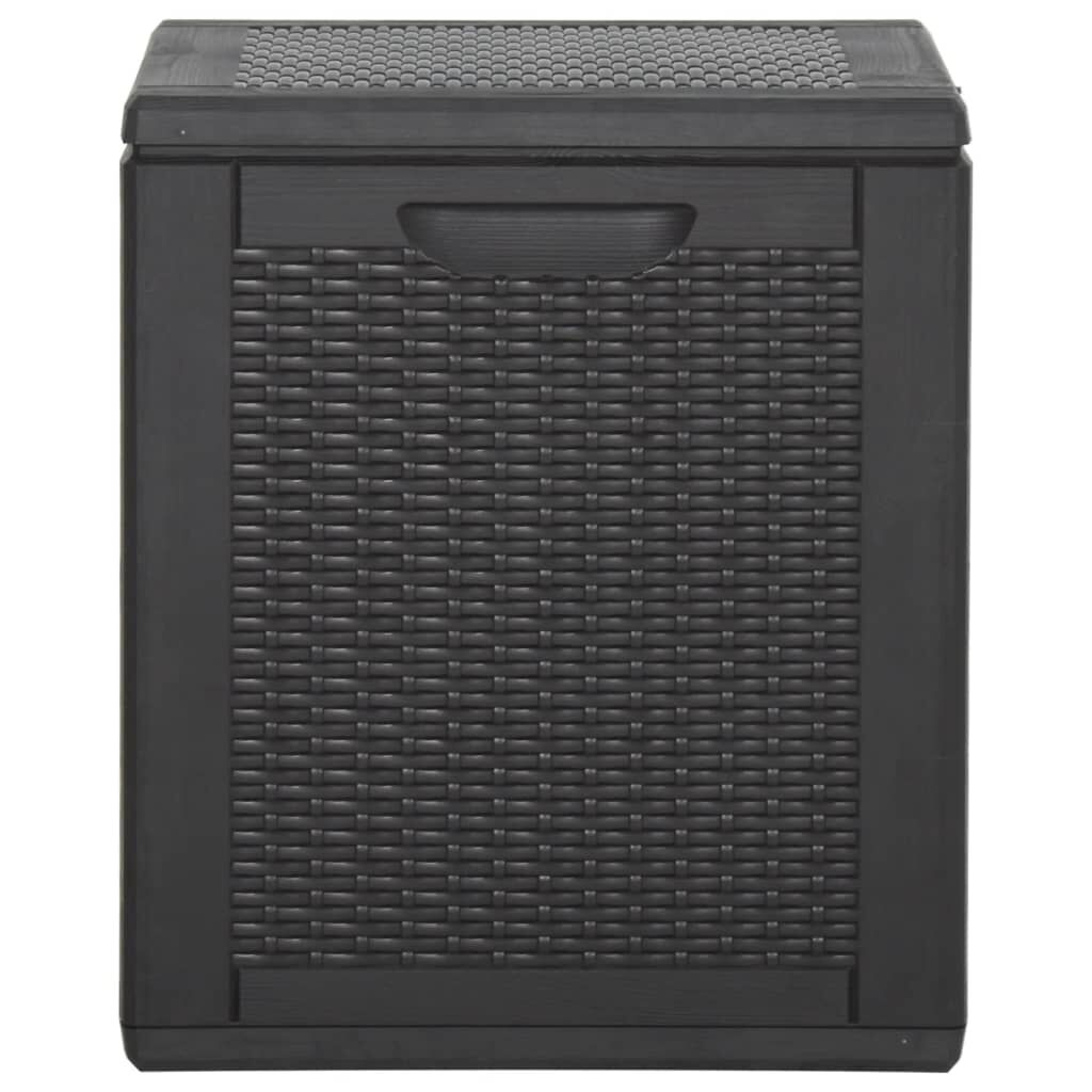 vidaXL Garden Storage Box 90L Black PP Rattan