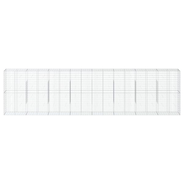 vidaXL Gabion Basket with Cover 800x50x200 cm Galvanised Iron