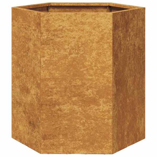 vidaXL Garden Planters 2 pcs Hexagon 46x40x45 cm Weathering Steel