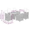 vidaXL 7 Piece Garden Dining Set with Cushions Grey Poly Rattan