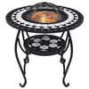 vidaXL Mosaic Fire Pit Table Black and White 68 cm Ceramic