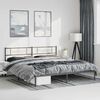 vidaXL Metal Bed Frame without Mattress with Headboard Black 183x213cm