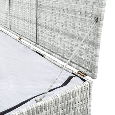 vidaXL Garden Storage Box Light Grey 150x100x100 cm Poly Rattan
