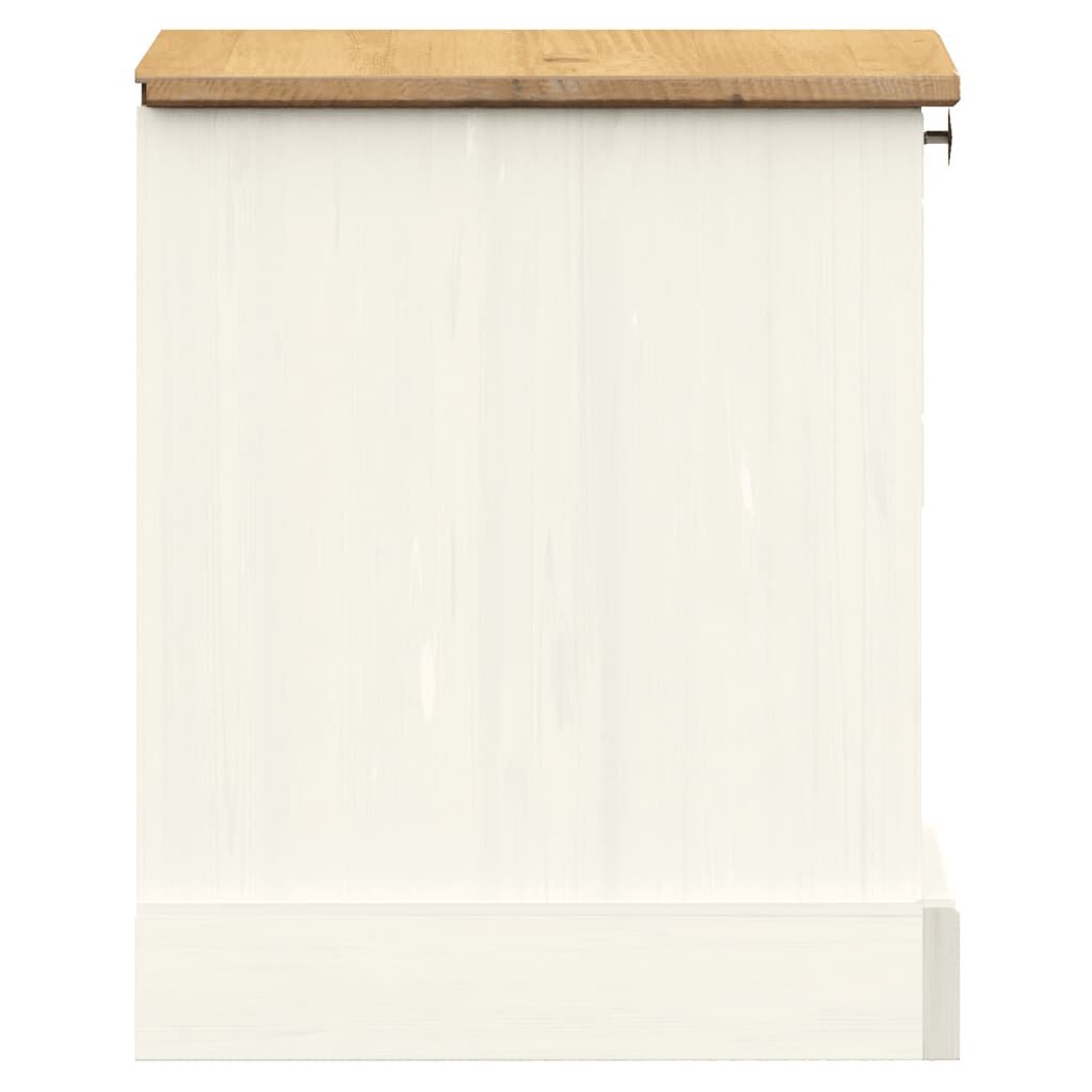 vidaXL Bedside Cabinet VIGO White 42x35x42 cm Solid Wood Pine