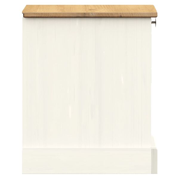 vidaXL Bedside Cabinet VIGO White 42x35x42 cm Solid Wood Pine
