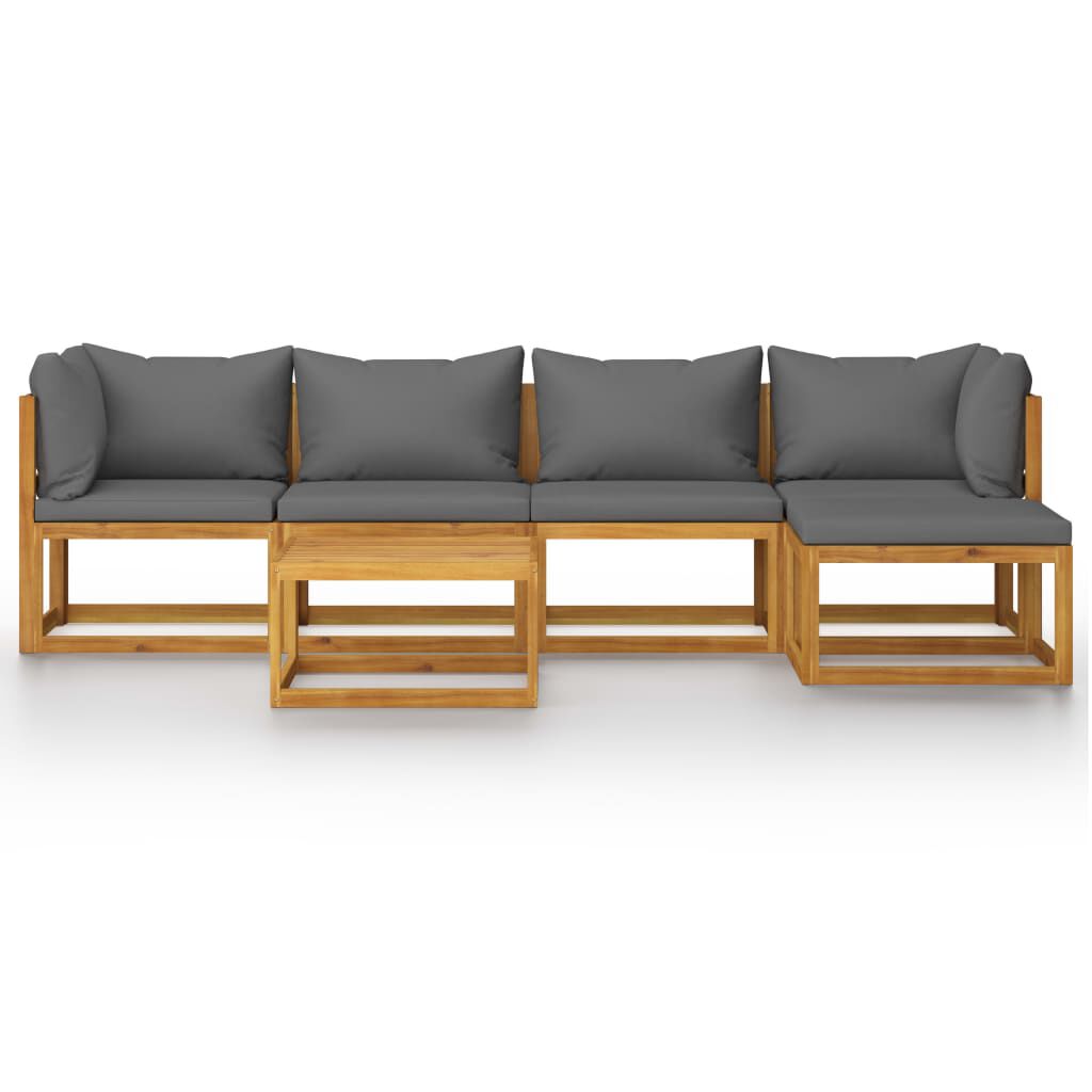 vidaXL 7 Piece Garden Lounge Set with Cushion Solid Acacia Wood
