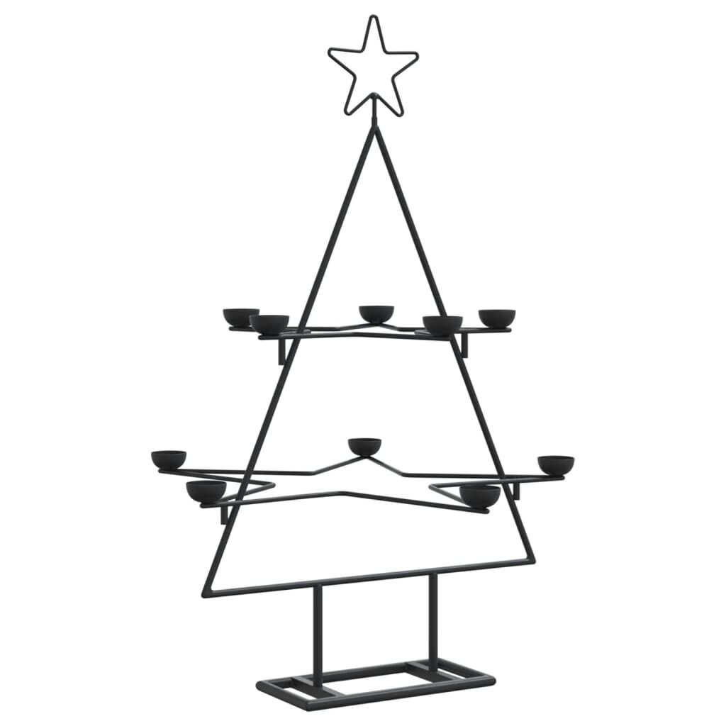 vidaXL Metal Christmas Tree for Decoration Black 75 cm
