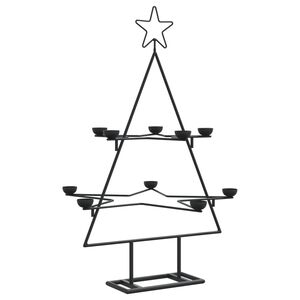 vidaXL Metal Christmas Tree for Decoration Black 75 cm