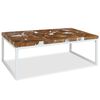 vidaXL Coffee Table Teak Resin 110x60x40 cm White and Brown