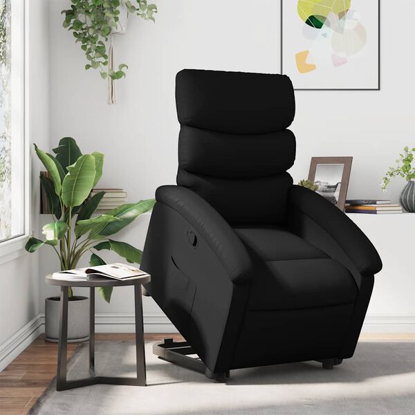 vidaXL Stand up Recliner Chair Black Faux Leather