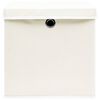 vidaXL Storage Boxes with Lids 4 pcs White 32x32x32 cm Fabric