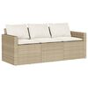 vidaXL 6 Piece Garden Sofa Set with Cushions Beige Poly Rattan