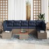 vidaXL Garden Sofa Set with Cushion 8 pcs Grey Poly Rattan
