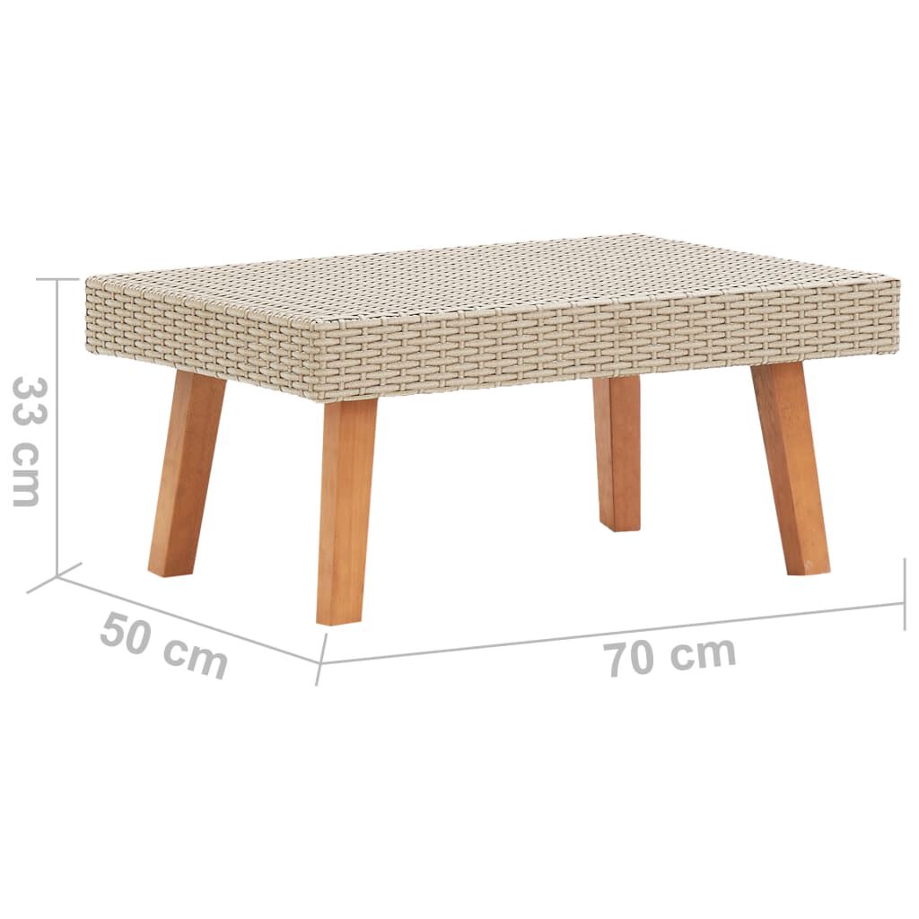 vidaXL Garden Coffee Table Poly Rattan Beige