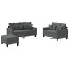 vidaXL 3 Piece Sofa Set with Cushions Dark Grey Fabric