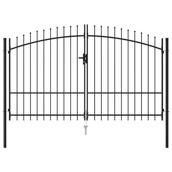 vidaXL Fence Gate Woerden Double Door with Spike Top 299.5x224.5 cm