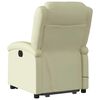 vidaXL Stand up Massage Recliner Chair Cream Real Leather