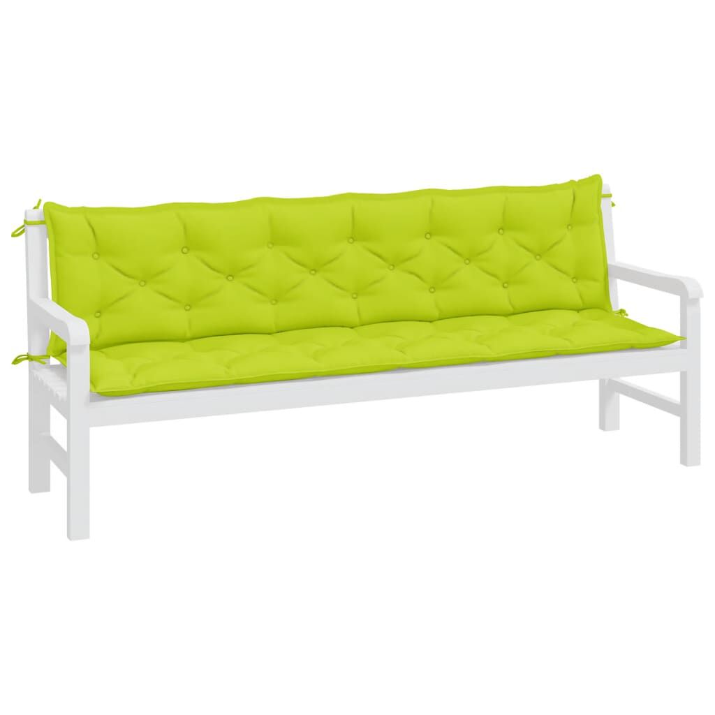vidaXL Garden Bench Cushions 2pcs Bright Green 200x50x7cm Oxford Fabric