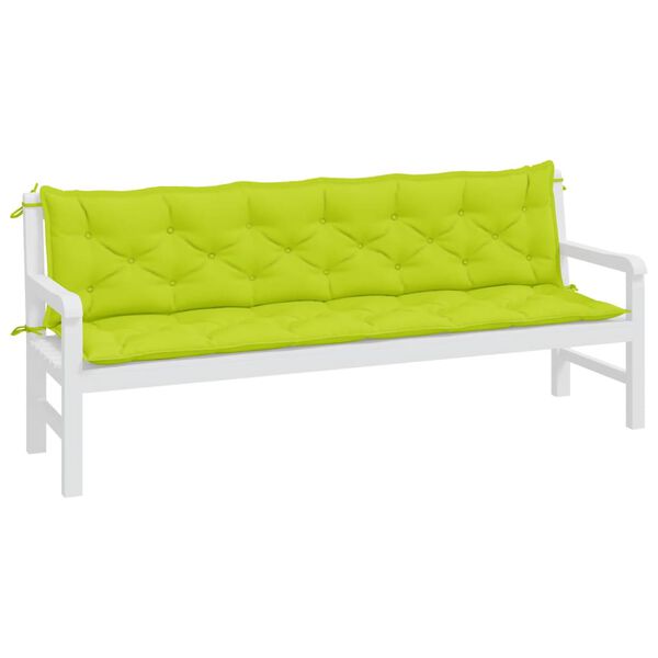vidaXL Garden Bench Cushions 2pcs Bright Green 200x50x7cm Oxford Fabric