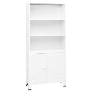 vidaXL Industrial Bookshelf White 80x32x180 cm Steel