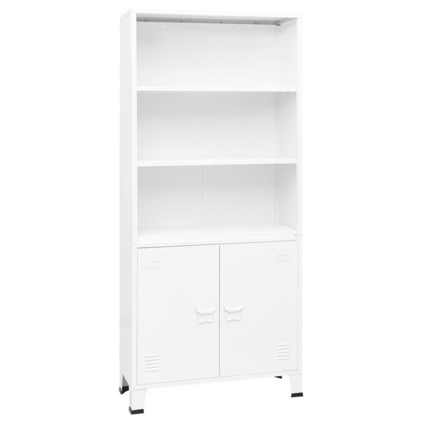 vidaXL Industrial Bookshelf White 80x32x180 cm Steel