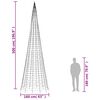 vidaXL LED Christmas Tree on Flagpole 1534 LEDs Warm White 500 cm