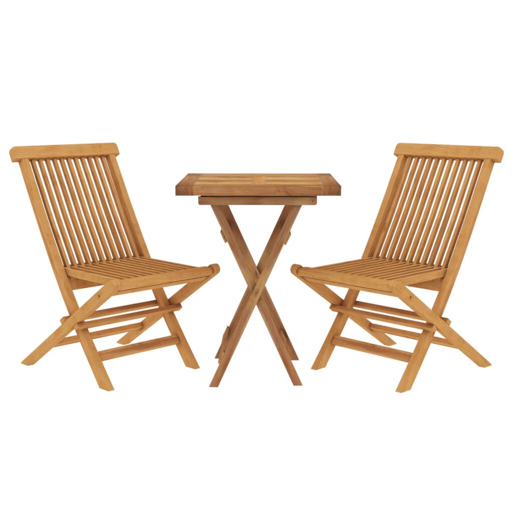 vidaXL 3 Piece Garden Dining Set Solid Wood Teak