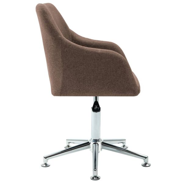 vidaXL Swivel Office Chair Brown Fabric