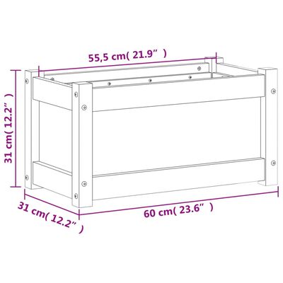 vidaXL Garden Planters 2 pcs Solid Wood Pine