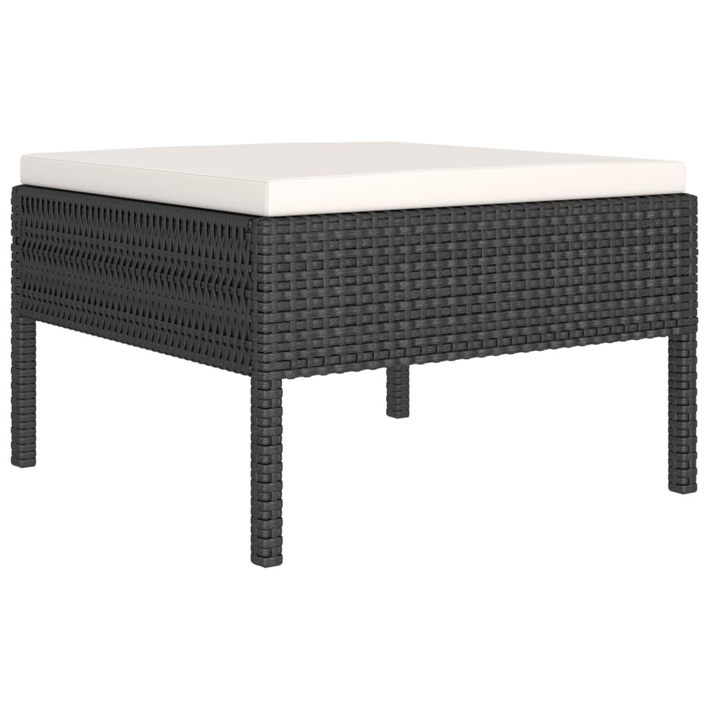 vidaXL 2 Piece Garden Lounge Set with Cushions Poly Rattan Black