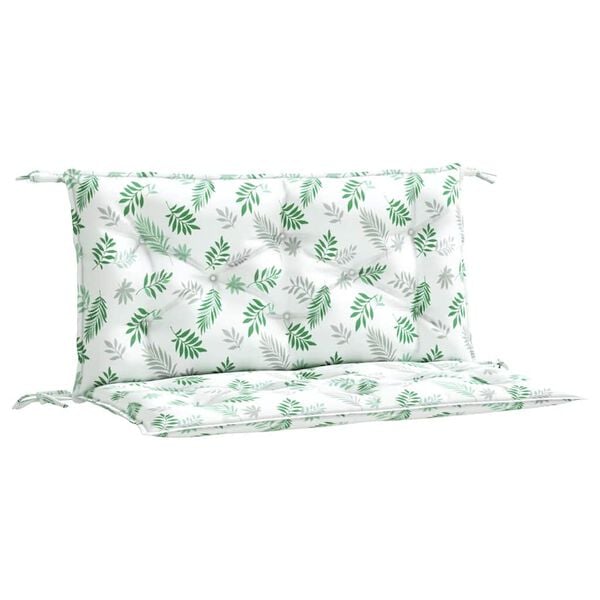 vidaXL Garden Bench Cushions 2pcs Leaf Pattern 100x50x7cm Fabric