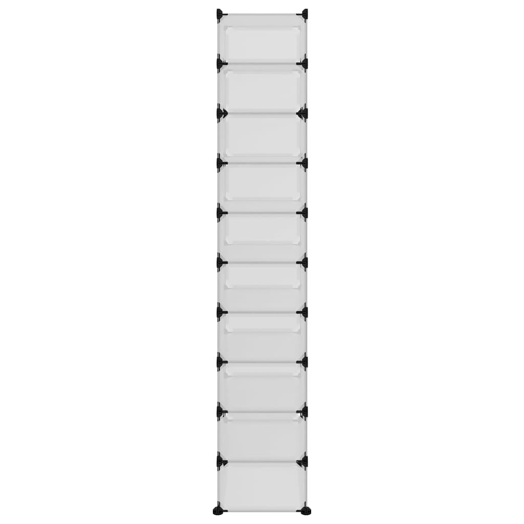 vidaXL Shoe Rack Transparent 44x32x174 cm PP