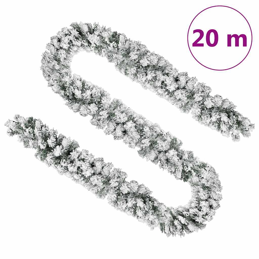 vidaXL Christmas Garland with LEDs&Ball Set Green 20 m PVC