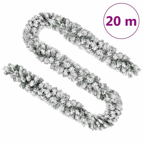 vidaXL Christmas Garland with LEDs&Ball Set Green 20 m PVC