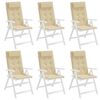 vidaXL Highback Chair Cushions 6 pcs Beige Oxford Fabric