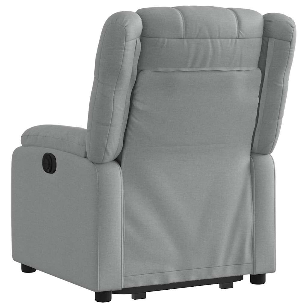 vidaXL Electric Stand up Recliner Chair Light Grey Fabric
