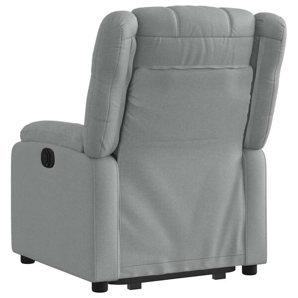 vidaXL Electric Stand up Recliner Chair Light Grey Fabric