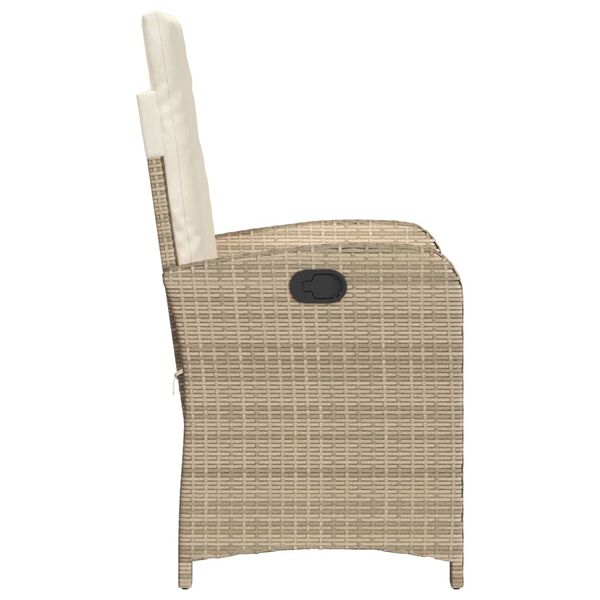 vidaXL 3 Piece Bistro Set with Cushions Beige Poly Rattan