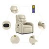 vidaXL Stand up Massage Recliner Chair Cream Faux Leather
