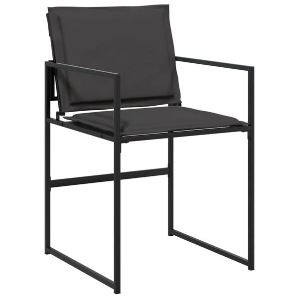 vidaXL 9 Piece Garden Dining Set with Cushions Black Textilene
