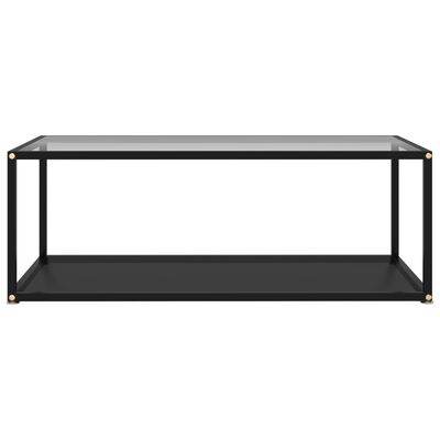 vidaXL Coffee Table Transparent and Black 100x50x35 cm Tempered Glass