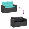vidaXL 7 Piece Garden Sofa Set with Cushions Black Poly Rattan