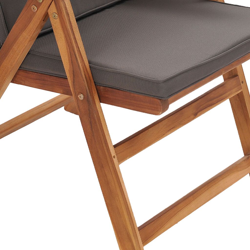 vidaXL Reclining Garden Chairs with Cushions 4 pcs Solid Teak Wood