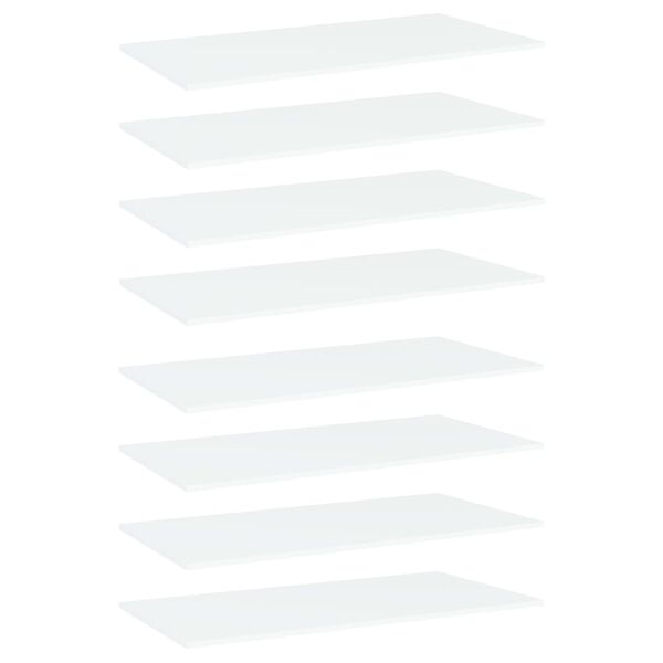 vidaXL Bookshelf Boards 8 pcs White 80x30x1.5 cm Engineered Wood