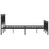 vidaXL Metal Bed Frame without Mattress with Footboard Black 150x200cm