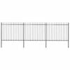 vidaXL Garden Fence with Spear Top Steel 537x150 cm Black