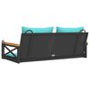 vidaXL Swing Bench with Cushions Black 109x62x40 cm Poly Rattan