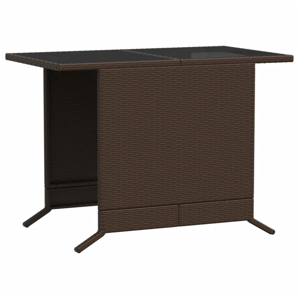 vidaXL 3 Piece Bistro Set with Cushions Brown Poly Rattan