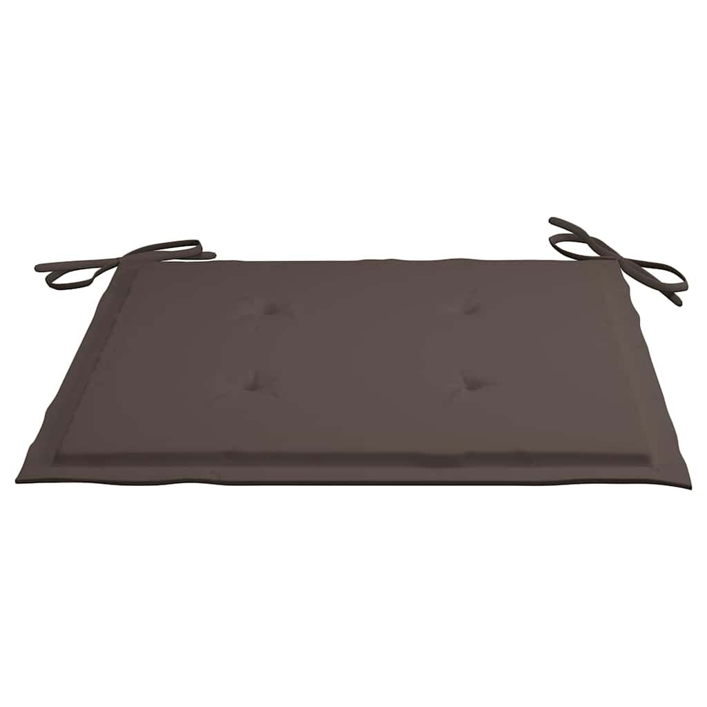 vidaXL Garden Chairs 2 pcs with Taupe Cushions Solid Teak Wood
