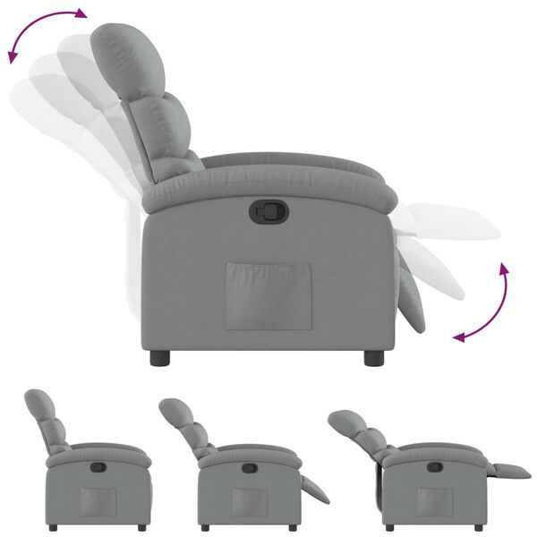 vidaXL Recliner Chair Light Grey Fabric